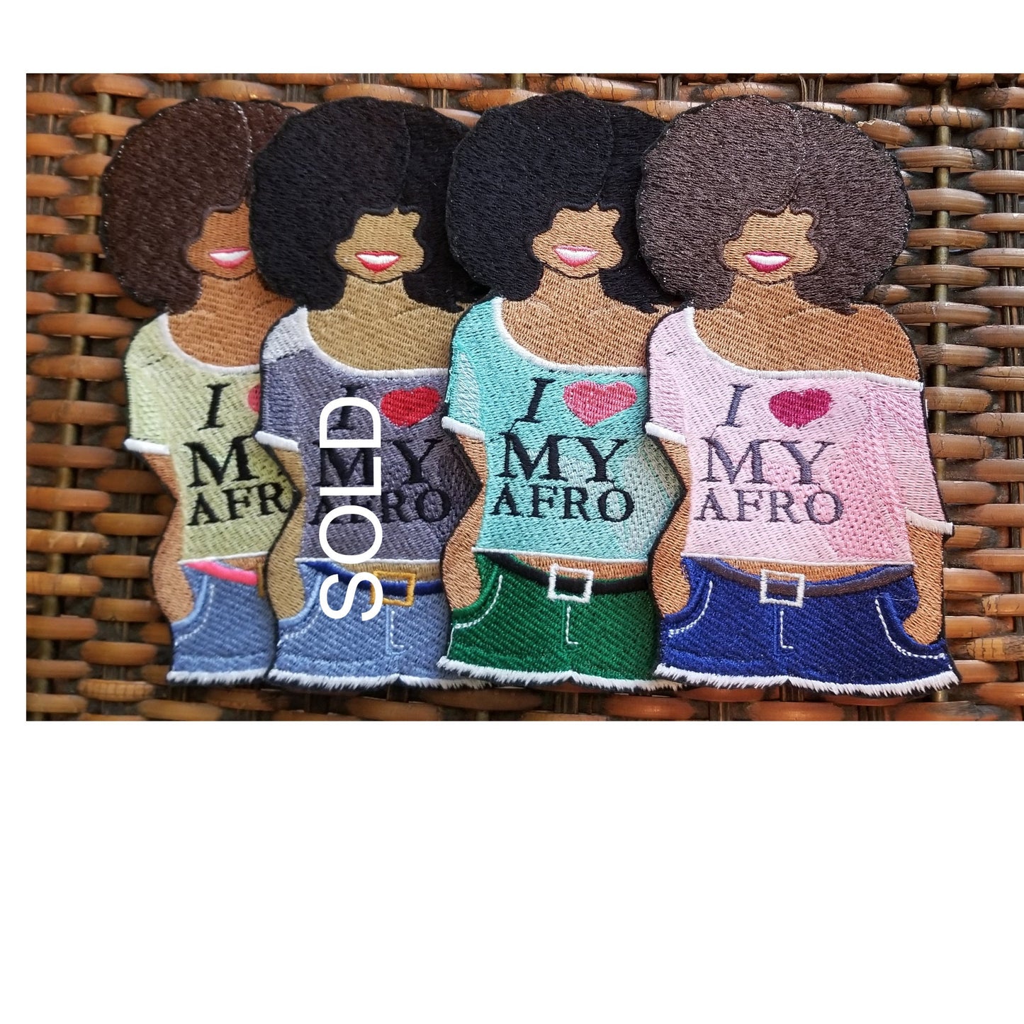 Love My Afro Woman SEW on Embroidery Patches gift, Gifts for Ladies. Hand Made Patches, Gift's for Her, Birthday Gift. 8.00
