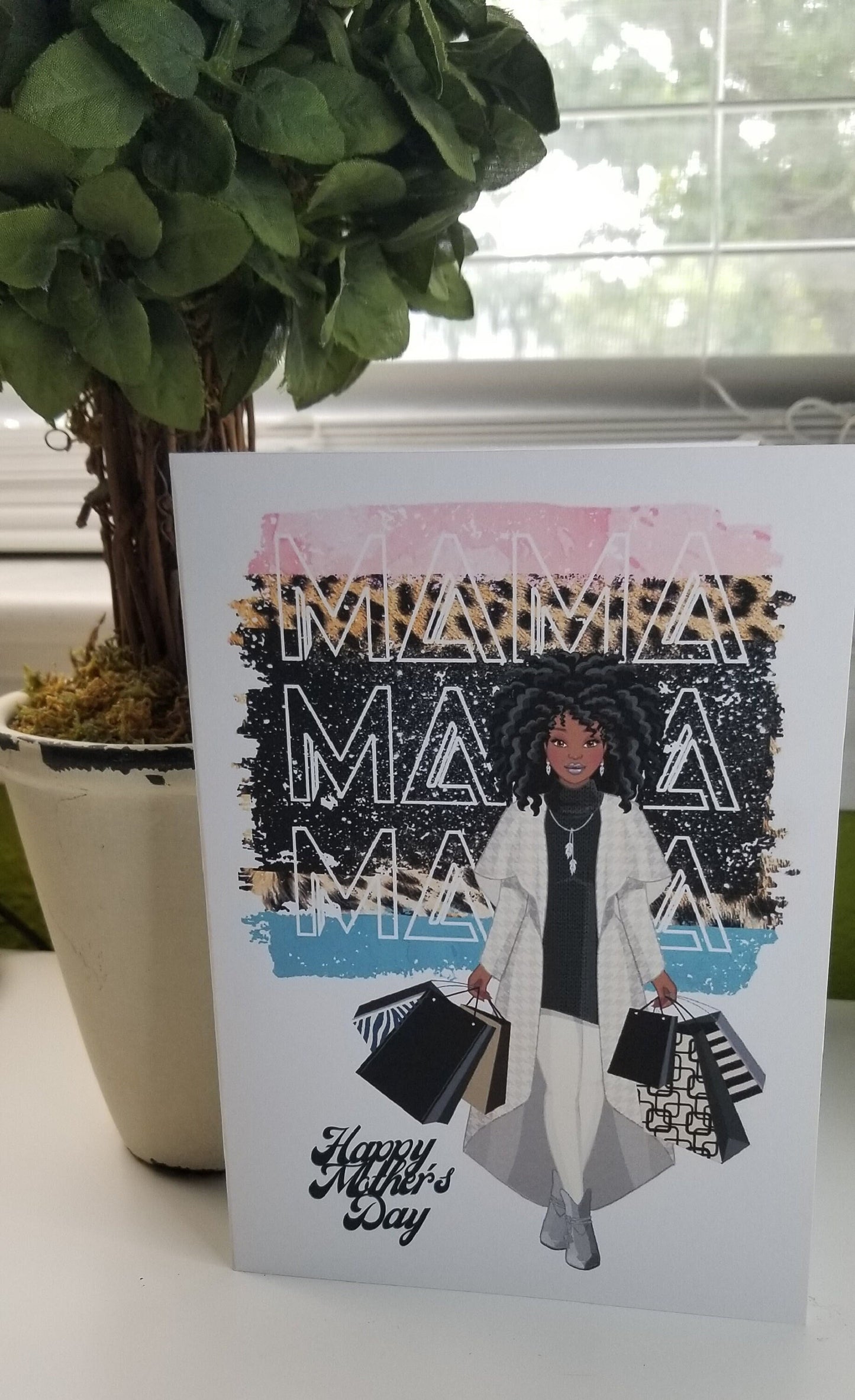 African American Mother's Day Greeting Card, Black Greeting Card, Black Woman Card, Mother Birthday, Handmade Cards 7.50