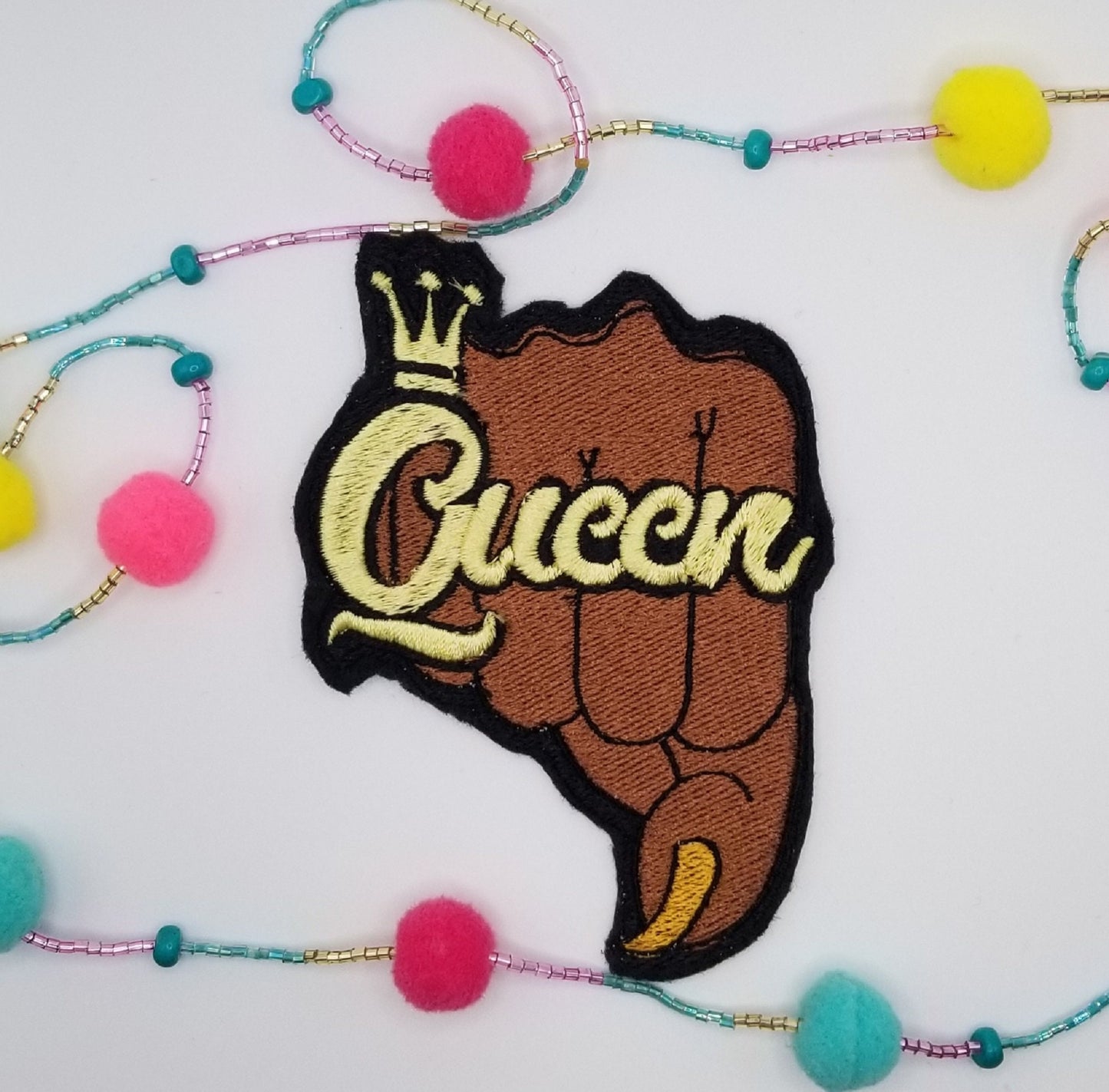 Queen Fist Sew On Embroidery Patch for Jeans Jacket Designs, Fist Patch, Embroidered Patch, Black Queen Patch 6.00