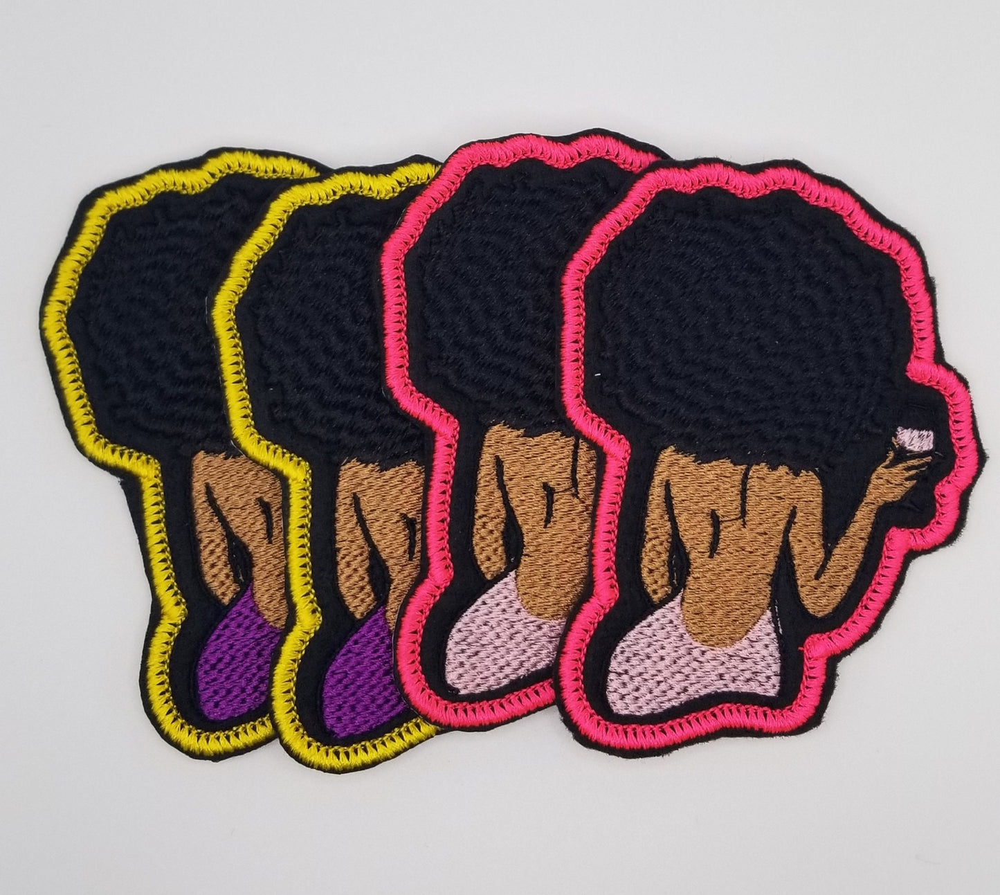 Black Woman “Wine Not” Embroidery Patch (Small), 3D Black Woman with Wine Glass, 3" x 4" Diva Sew On Patch for Jackets & Bags