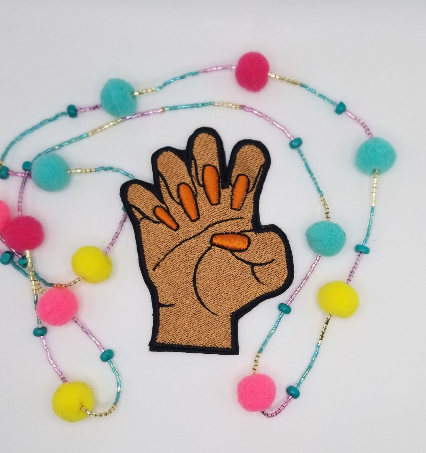 Fingernails and Hand Embroidery Sew on Patch, Afro Women Iron on Handmade Embroidery Patch, Fingernail Patch, Black Woman Patch, Gift 8.50