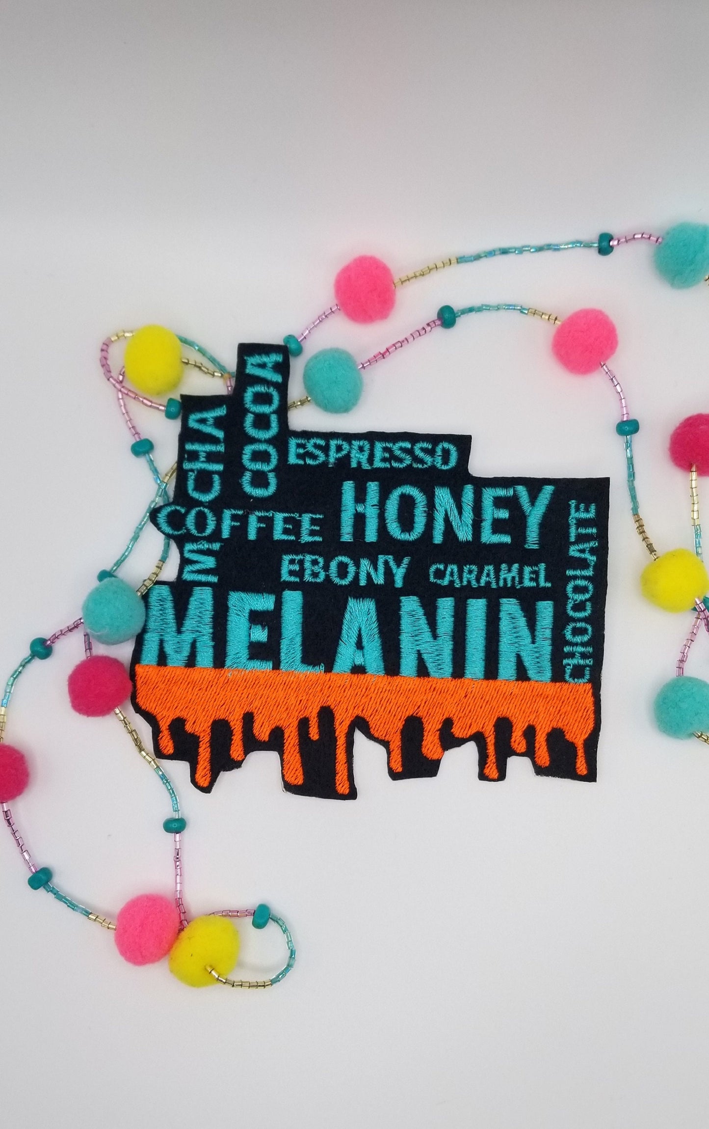 Melanin Medium Honey Ebony Caramel Coffee Sew On Embroidery Patch with Iron on backing or placement, Jeans Jacket Designs, *9.50*