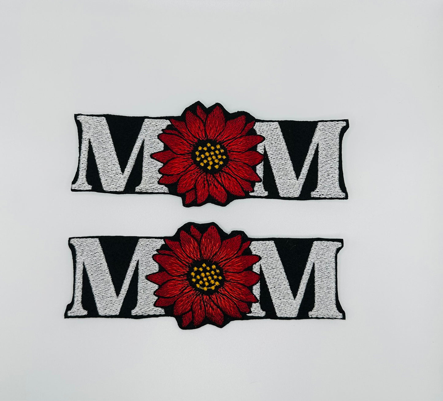 Mom Flower Sew On patch with Iron On backing. Embroidery Patch, Beautiful Patch for Mom 7.50