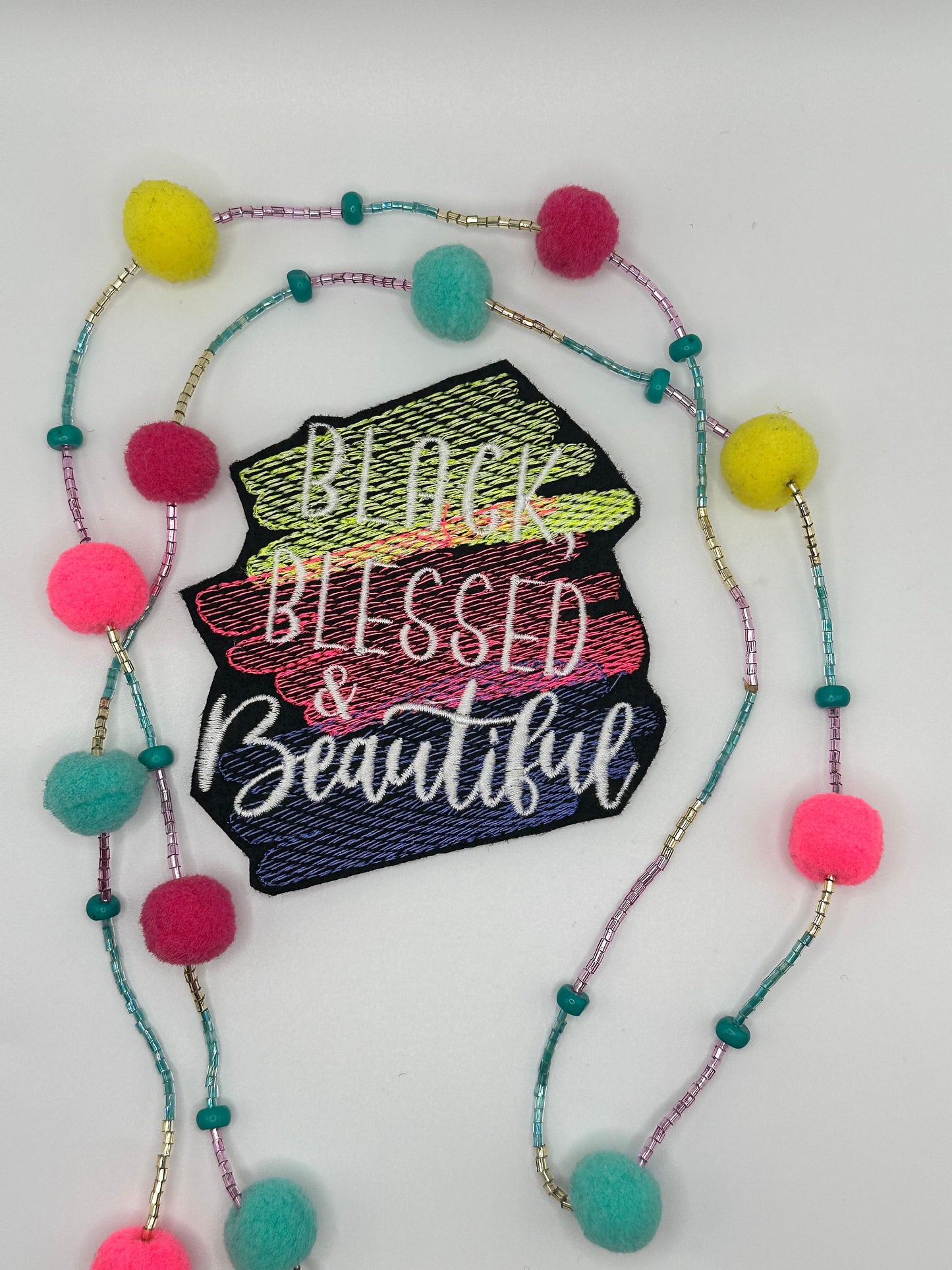 Black, Blessed, & Beautiful Sew On Embroidery Patch for Jeans, Jacket Designs, Faith based patch, Black Queen Patch 9.98