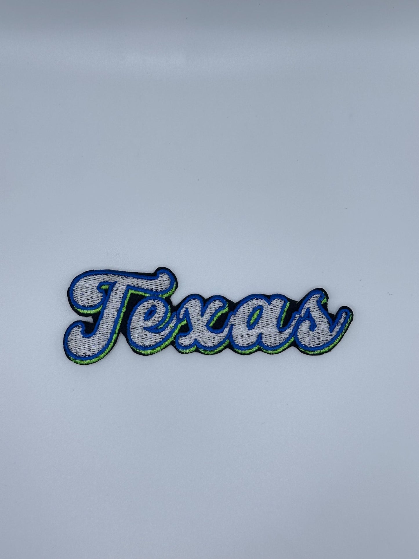 Texas Embroidery Sew On Patch with adhesive backing for placement. Pink and Blue designs 6.22