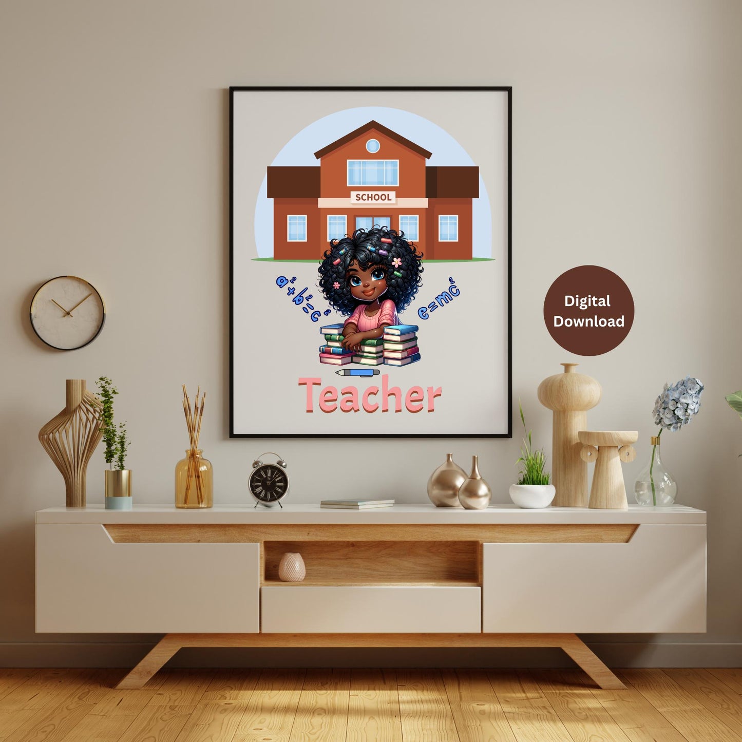 Teacher Printable Wall Art, INSTANT DOWNLOAD, School Teacher Art, Office or Classroom Art 3.89