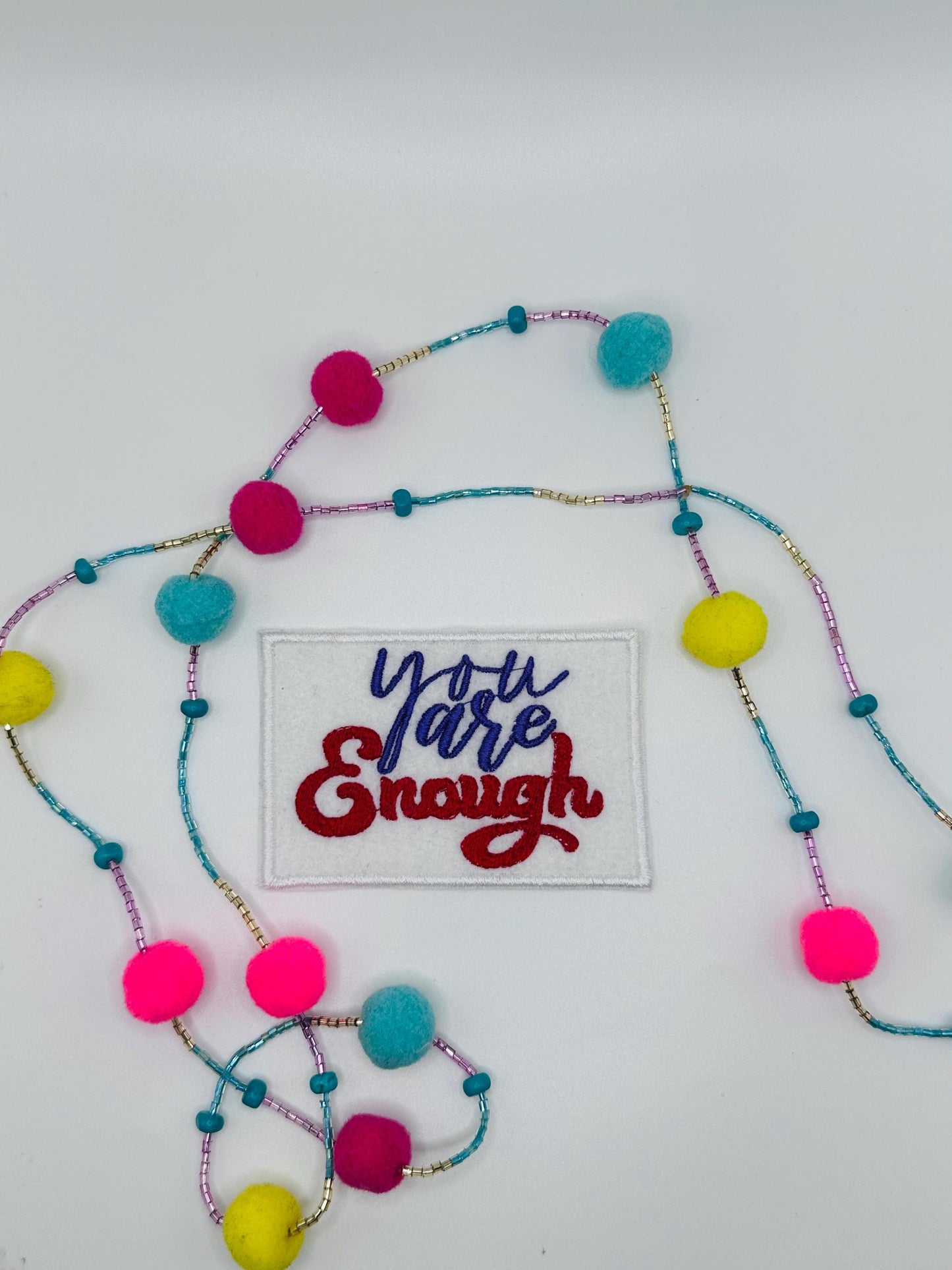 You are ENOUGH Embroidery Patch. This Sew On Patch with adhesive packing says it All. 2 Colors Available 6.19