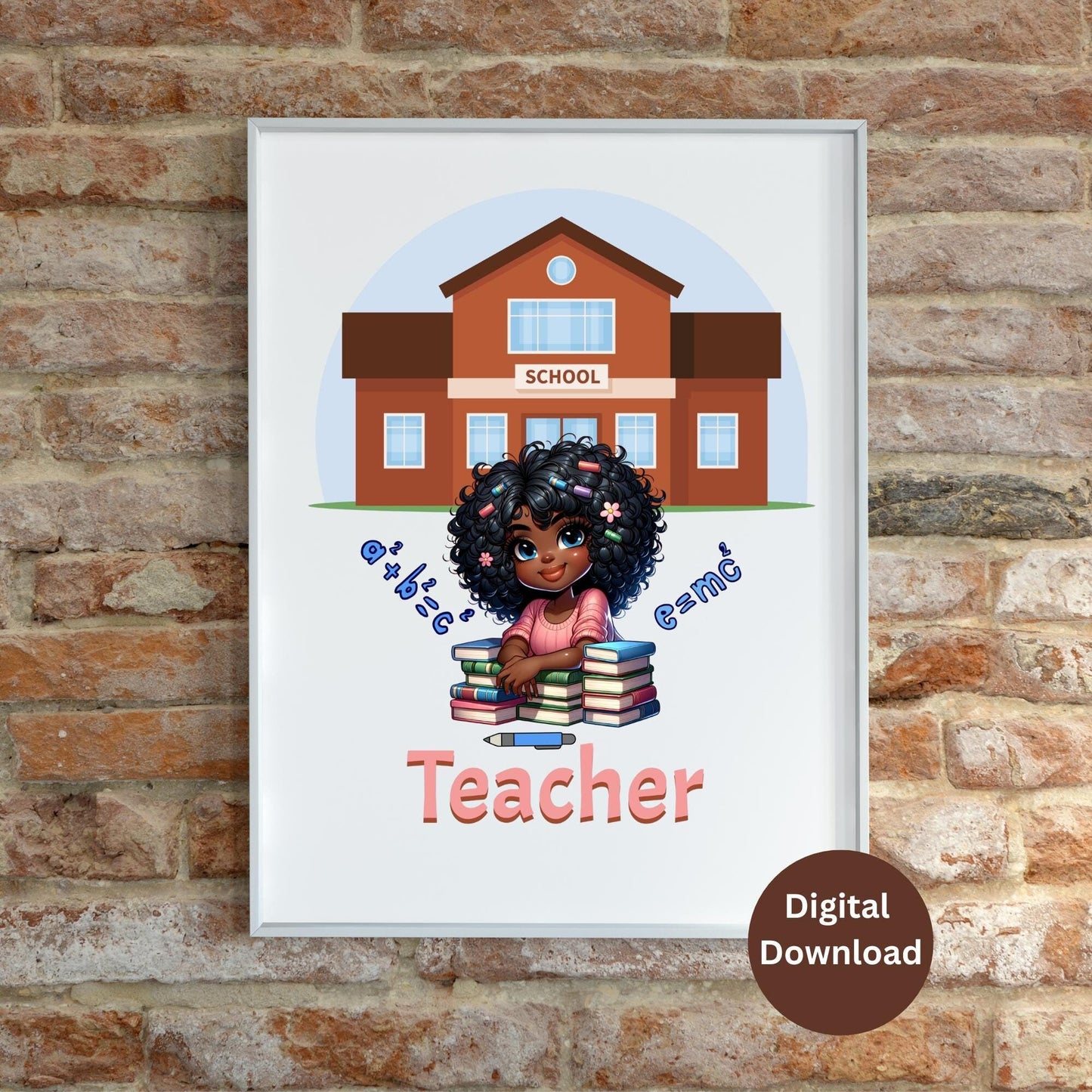 Teacher Printable Wall Art, INSTANT DOWNLOAD, School Teacher Art, Office or Classroom Art 3.89