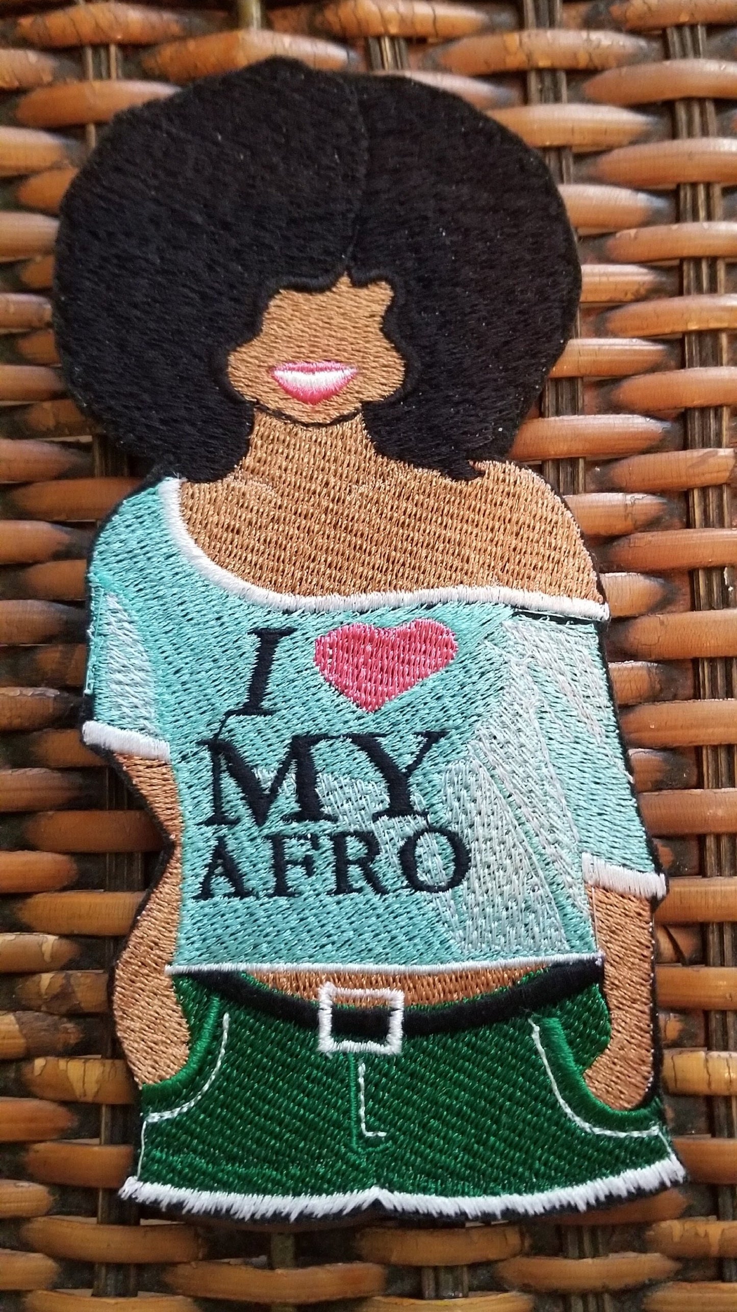 Love My Afro Woman SEW on Embroidery Patches gift, Gifts for Ladies. Hand Made Patches, Gift's for Her, Birthday Gift. 8.00