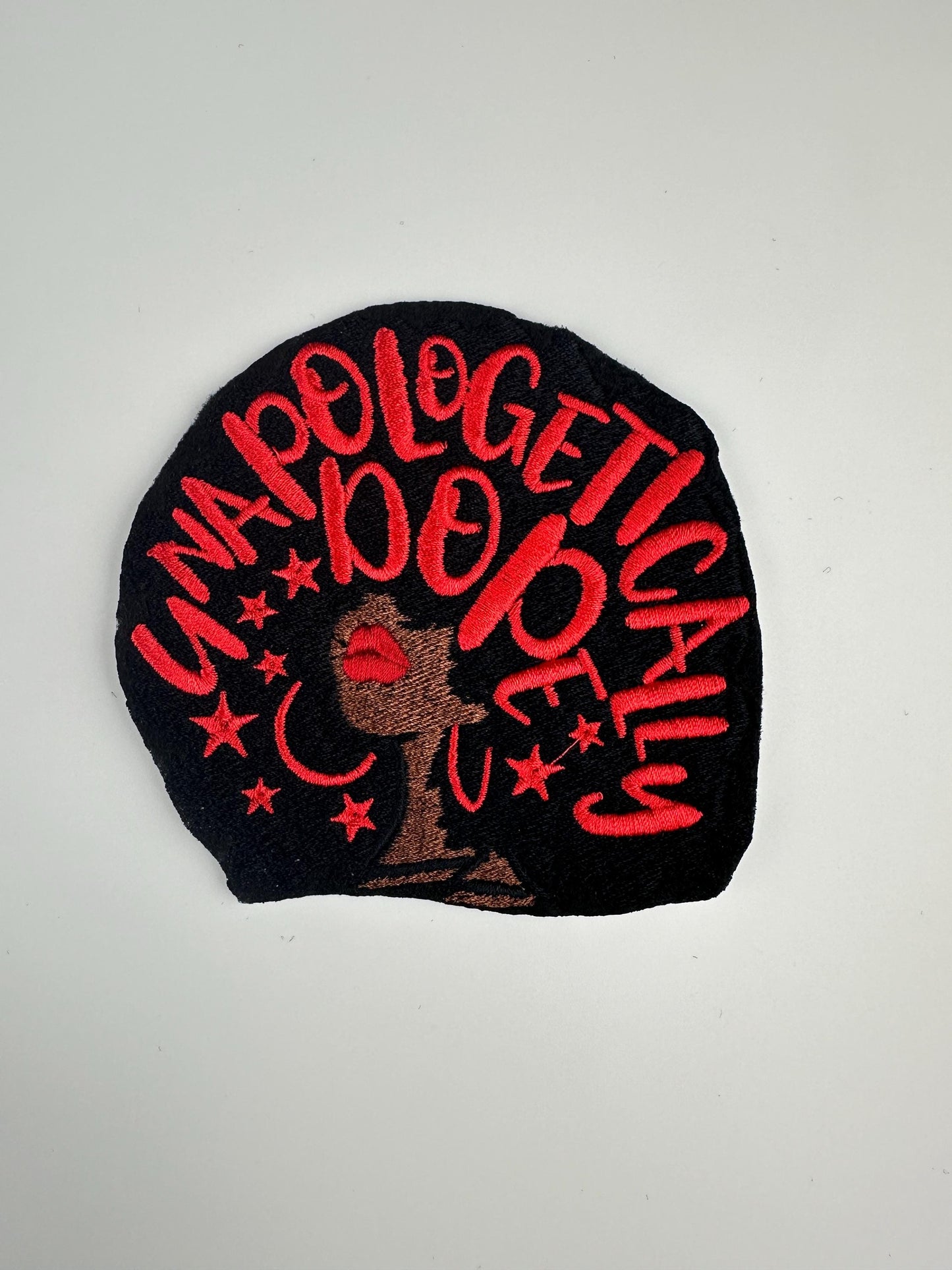 Unapologetically Dope 2 Color Afro Women Sew On with adhesive backing for placement. Embroidery Patch, Afro Patch, Handmade Patch, 8.00