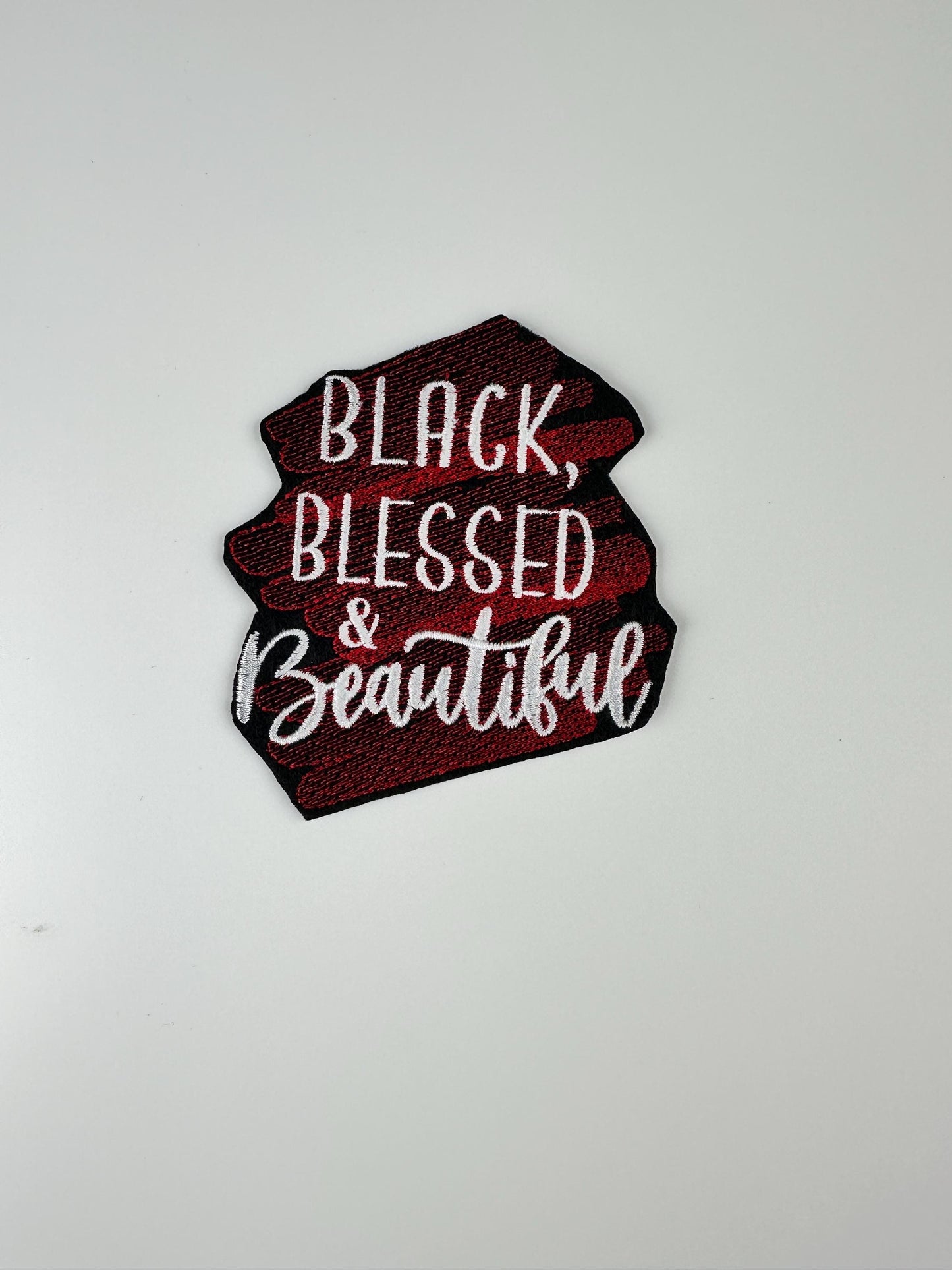 Black, Blessed, & Beautiful 'SOLIDS' Sew On Embroidery Patch for Jeans, Jacket Designs, Faith based patch, Black Queen Patch 9.98