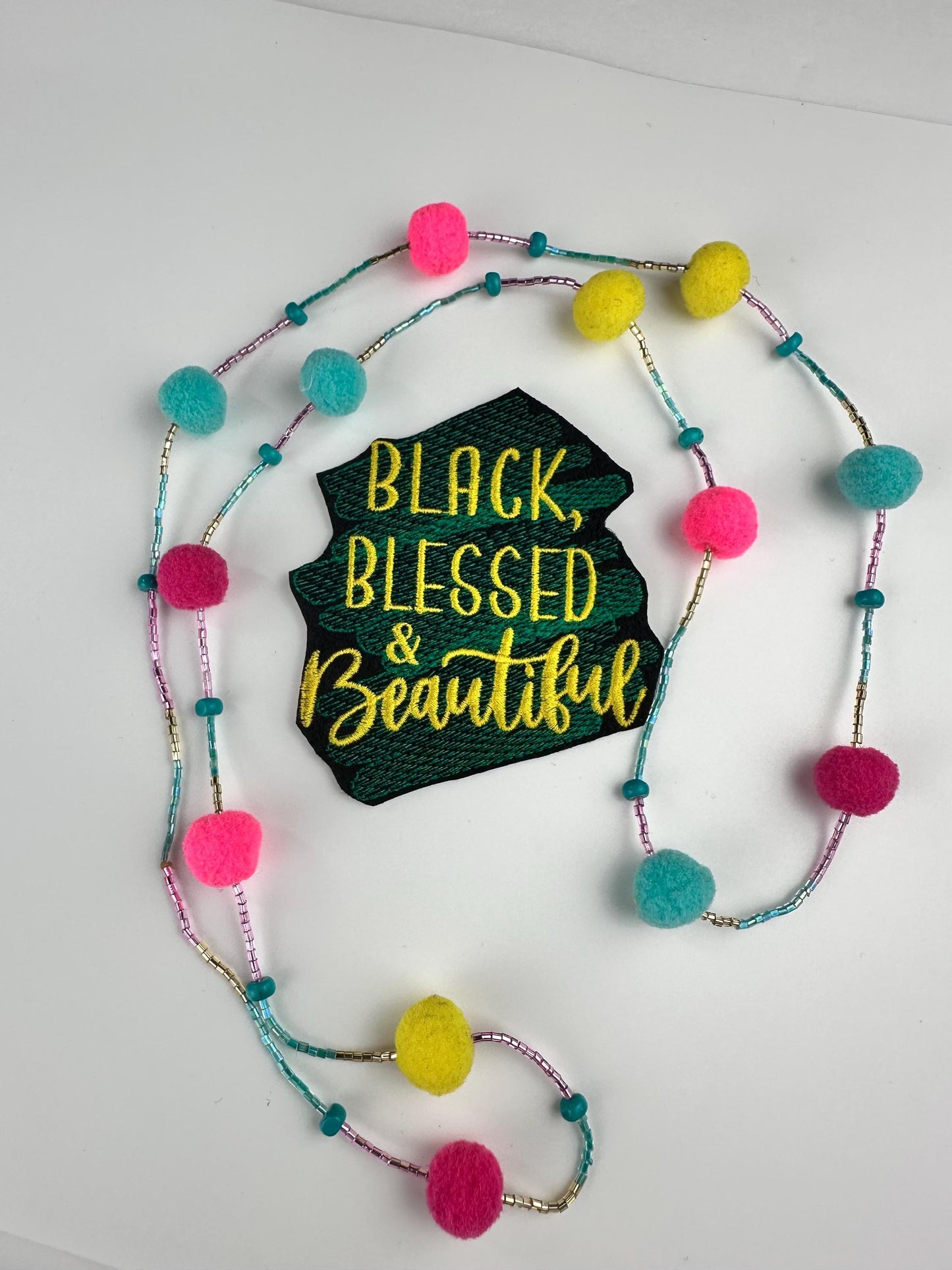 Black, Blessed, & Beautiful 'SOLIDS' Sew On Embroidery Patch for Jeans, Jacket Designs, Faith based patch, Black Queen Patch 9.98