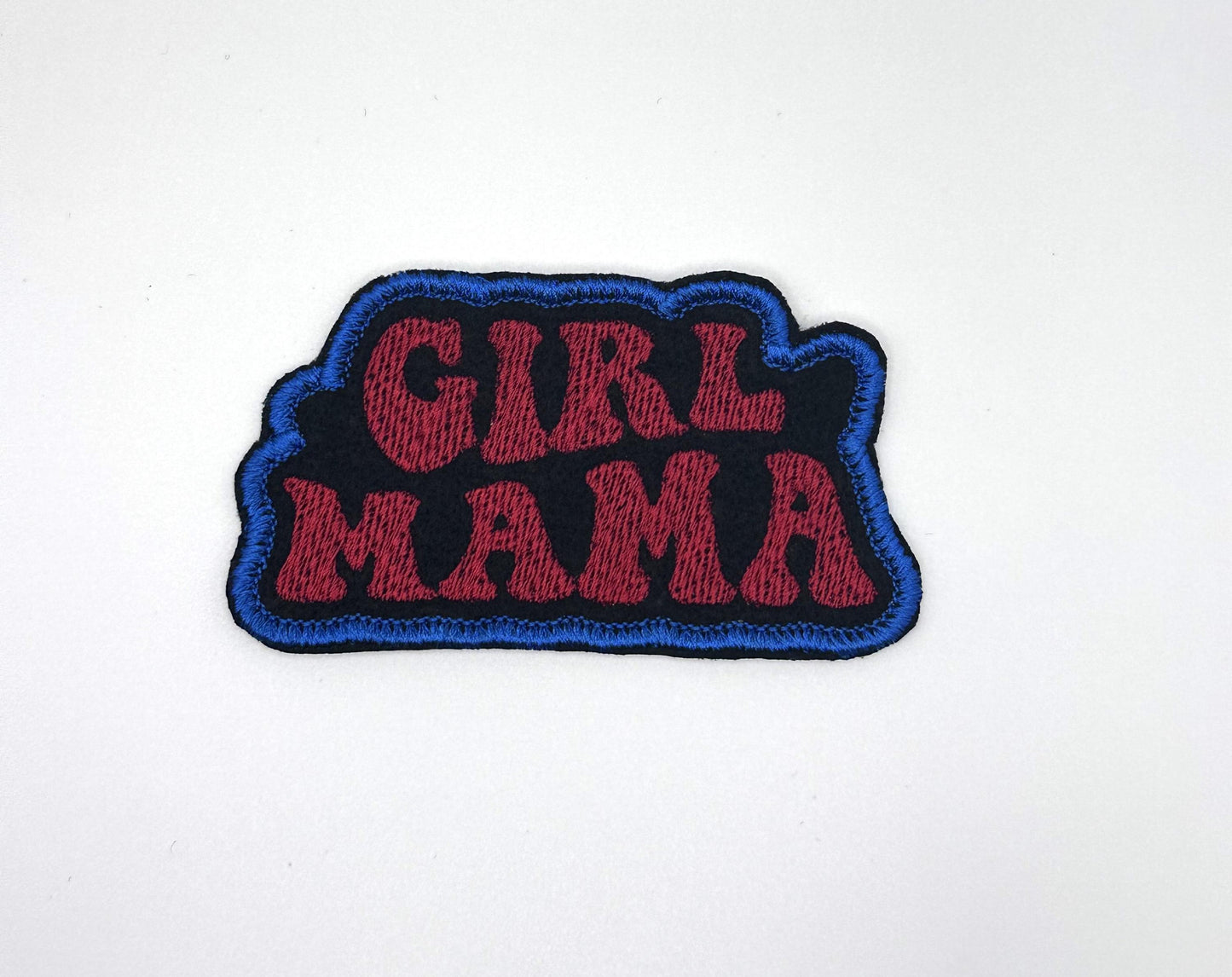 Girl Mama Embroidery Patch, Iron On Applique for Bags and Jackets, Cute Mom Life Patch for Totes, Backpacks & Jean Jackets