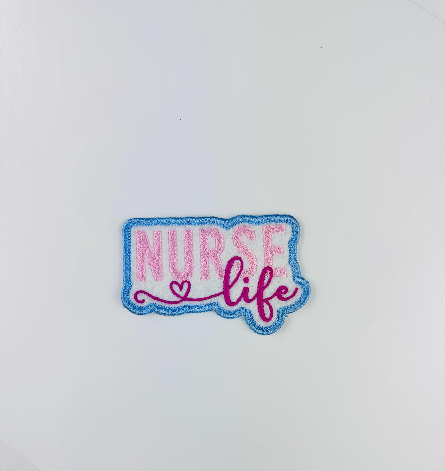 Nurse Life Embroidery Patch. Sew on with Iron on adhesive for placement. RN patch, nurse patch, hospital patches. 8.75