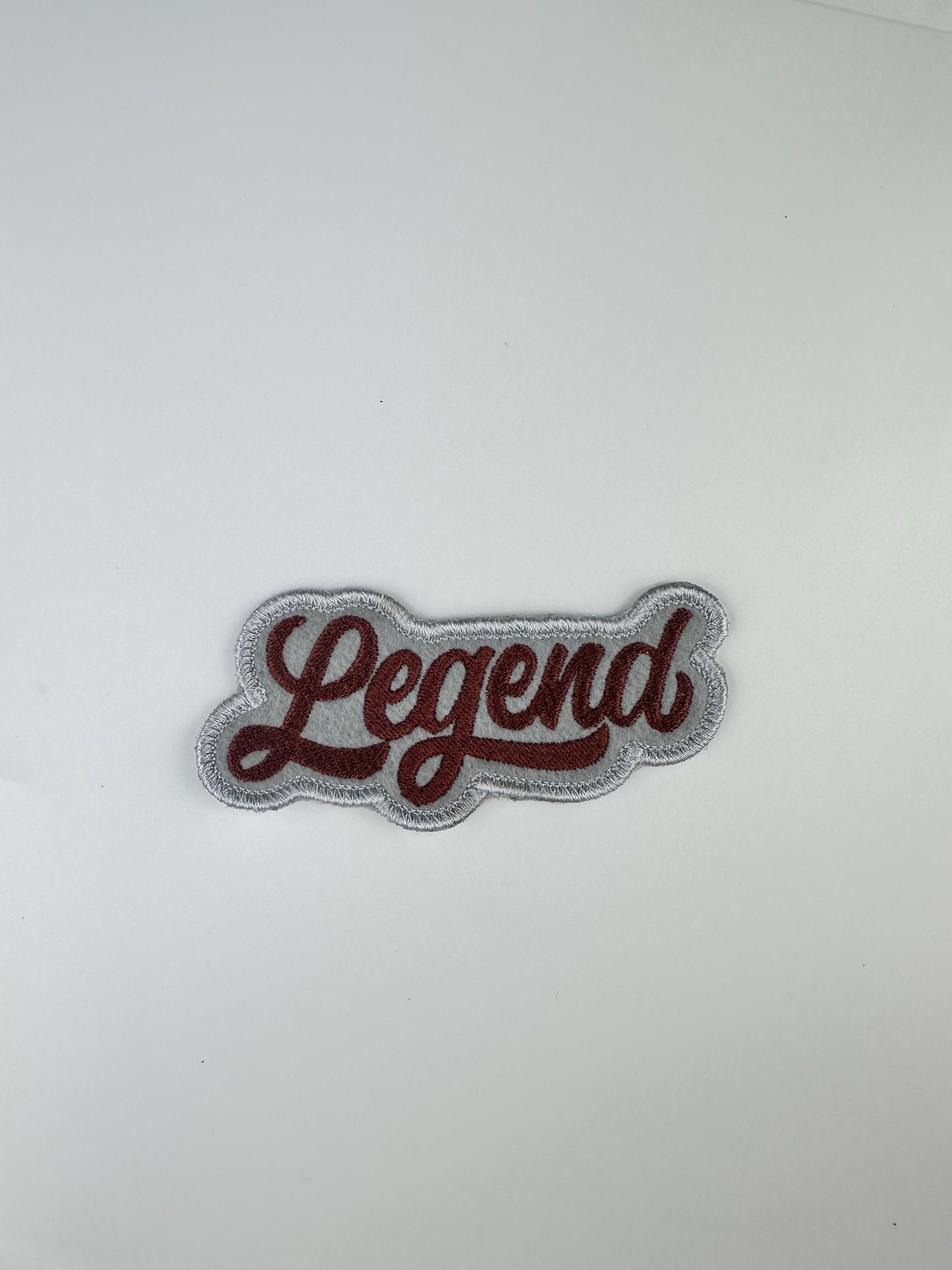 LEGEND embroidery patch. Brown and Gray. Iconic, Vintage, Ancestor embroidery, 6.25