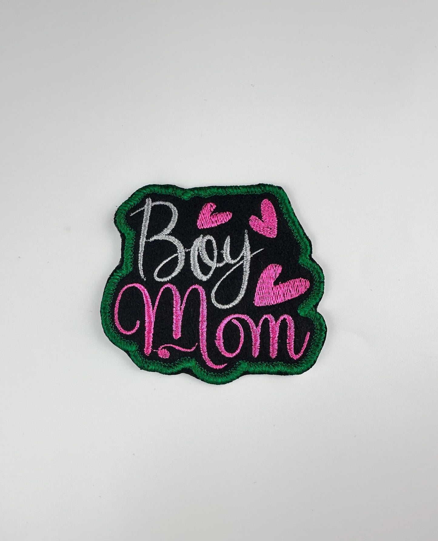 Boy Mama Sew Embroidery patch with adhesive backing for placement. Mom patch, Boy Gift, Backpack and Tote bag Ready Perfect Size 7.98