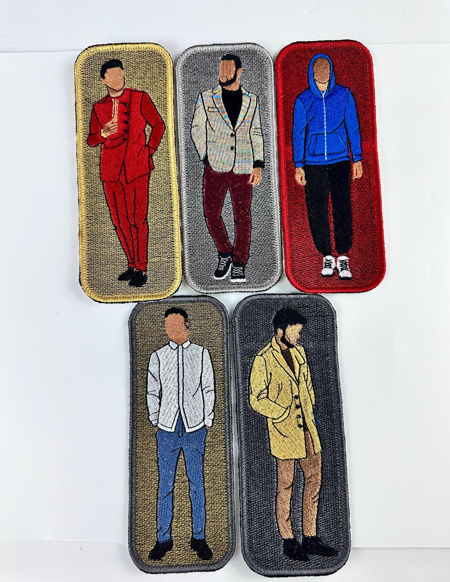 Black Men Embroidery patches. Sew on with Iron on Adhesive for placement. Black King, Gentlemen, GQ 9.00
