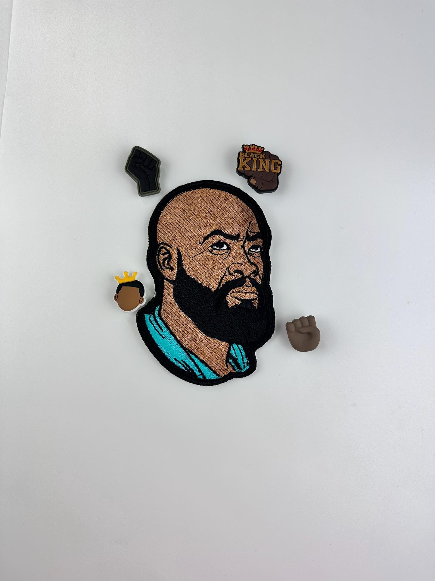 Bald Black Man Embroidery Patch. Daddy patch, Middle aged man. Father patch, Dad patch. "for patch only" 8.50