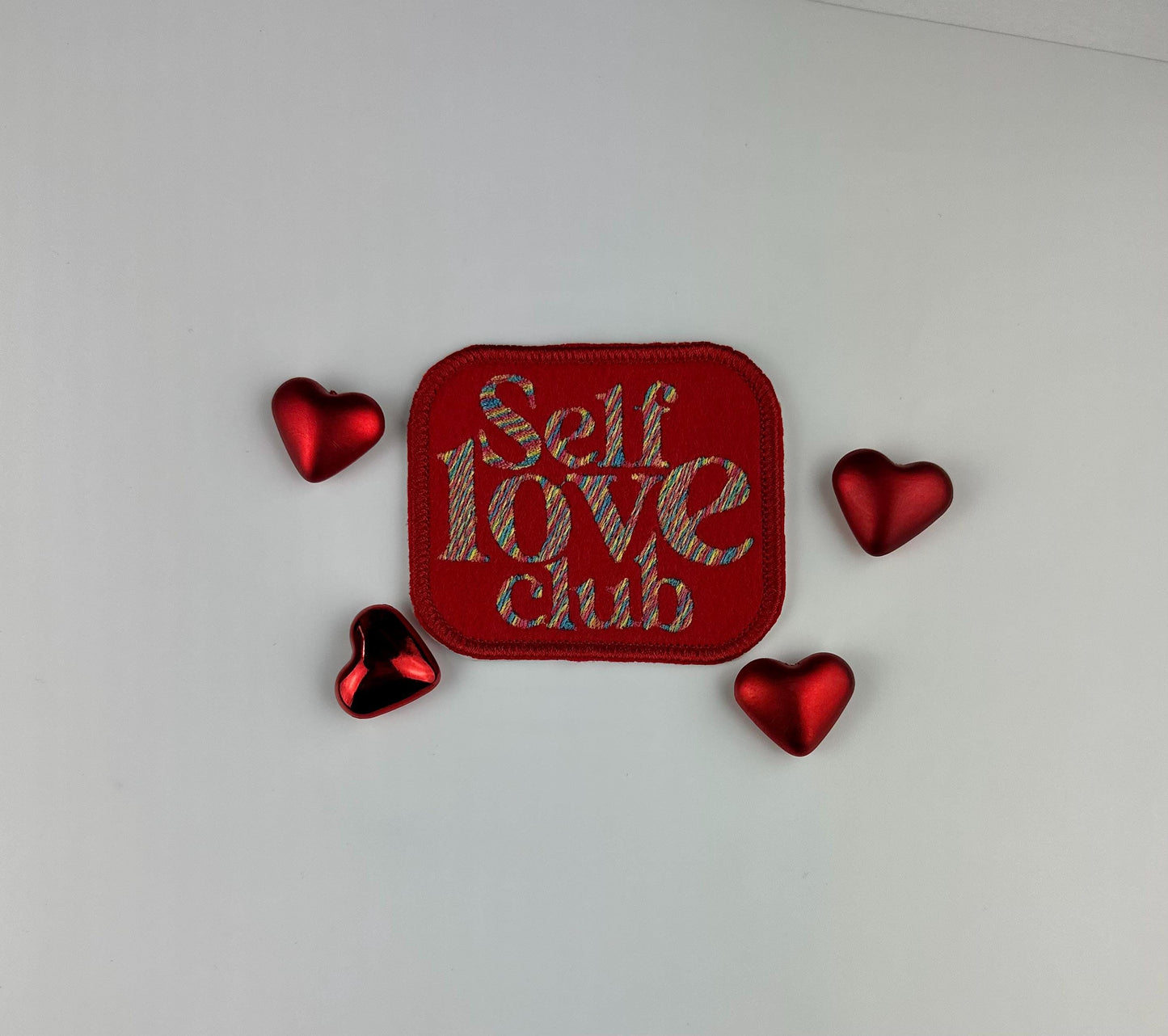 Self Love Club Embroidery Patch. Sew on with Iron on adhesive for placement. 8.50