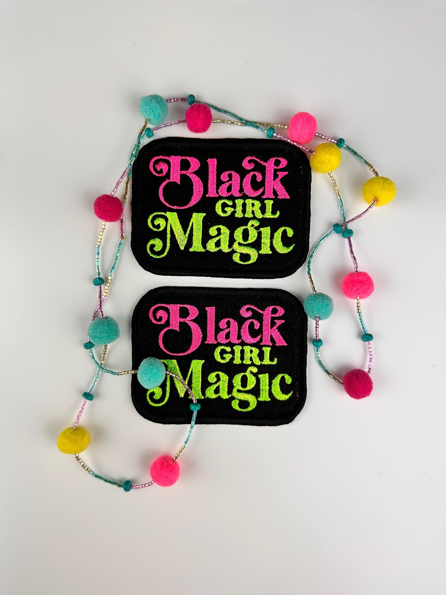 Black Girl Magic Sew On Embroidery Patch for Jeans with Iron on adhesive for placement. Great for Jackets. Black Girl Patch 7.00