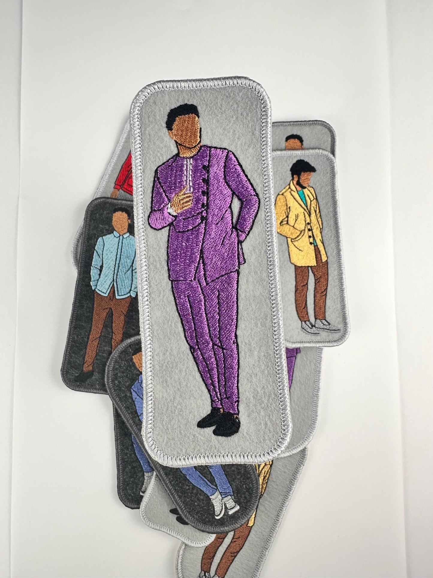 Black Men Embroidery Rectangle border patches. Black King, Black Father Patches, Sew on with Iron on Adhesive for placement. GQ 9.99