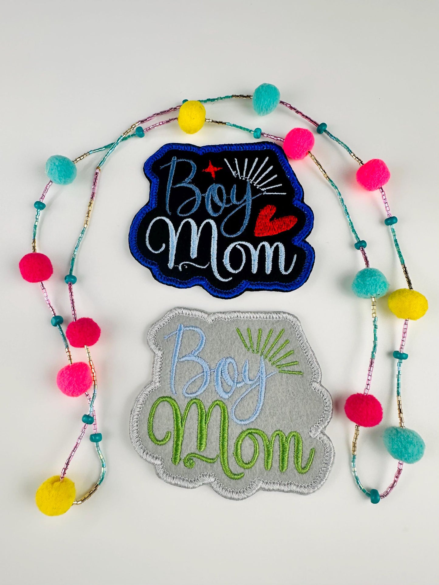 Boy Mama Sew Embroidery patch with adhesive backing for placement. Mom patch, Boy Gift, Backpack and Tote bag Ready Perfect Size 7.98