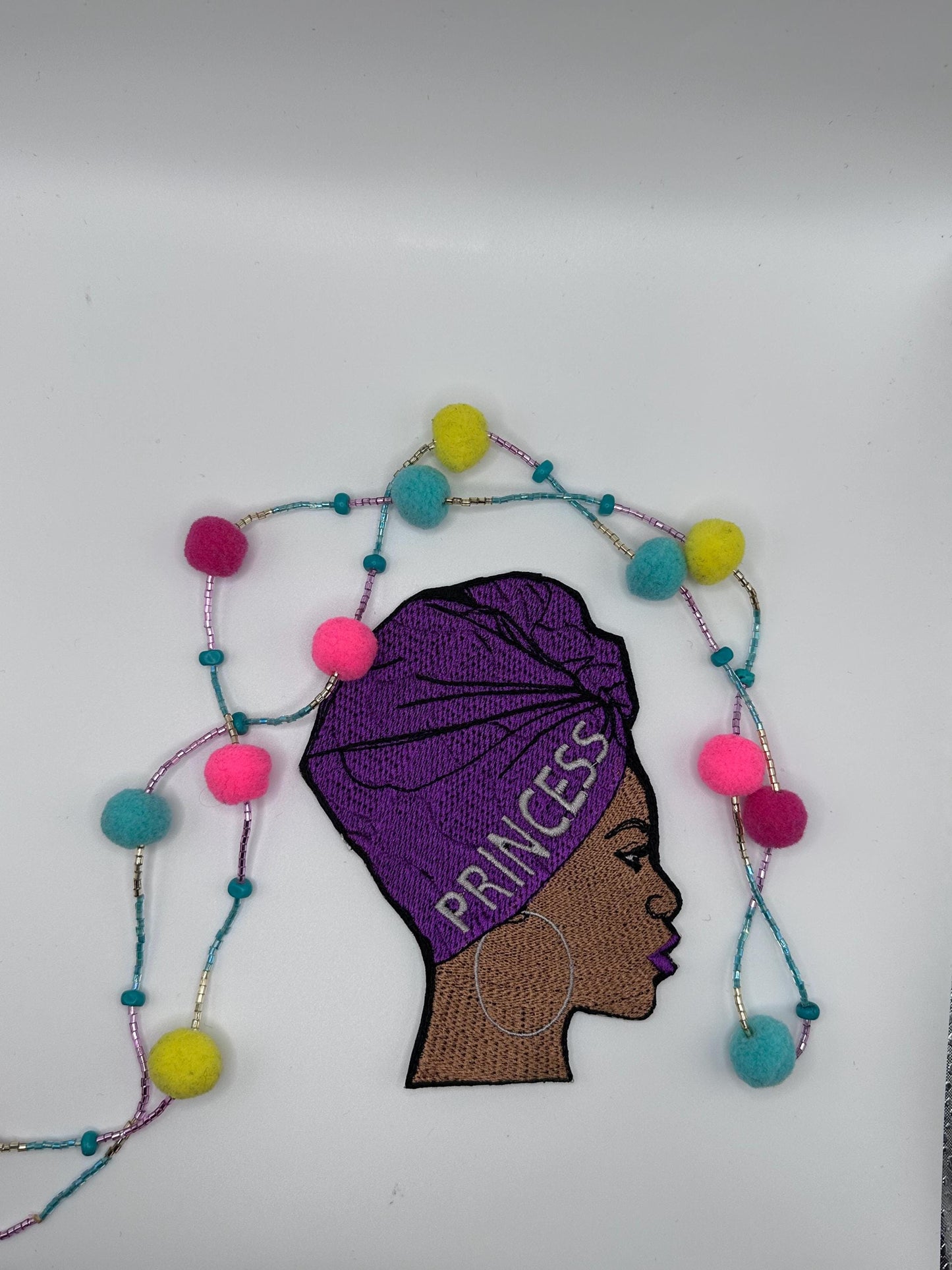African Woman in Purple Headwrap Iron On Embroidery Patch. Beautiful Princess in Purple, Ethnic Woman, Graceful, Afro Woman 8.99