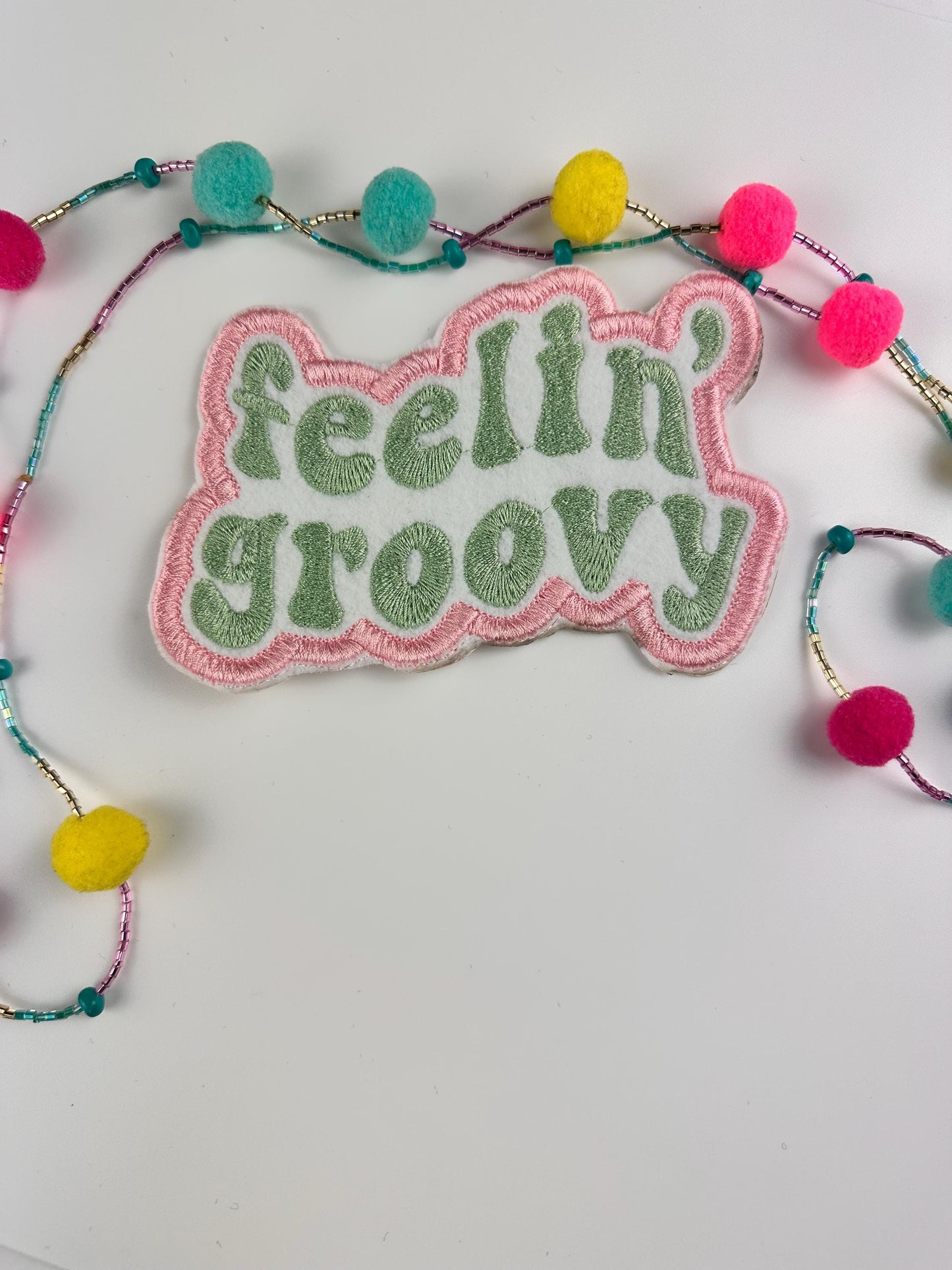 Feeling Groovy Retro Embroidery patch. Hippie Embroidery, Retro groovy patch 6.89