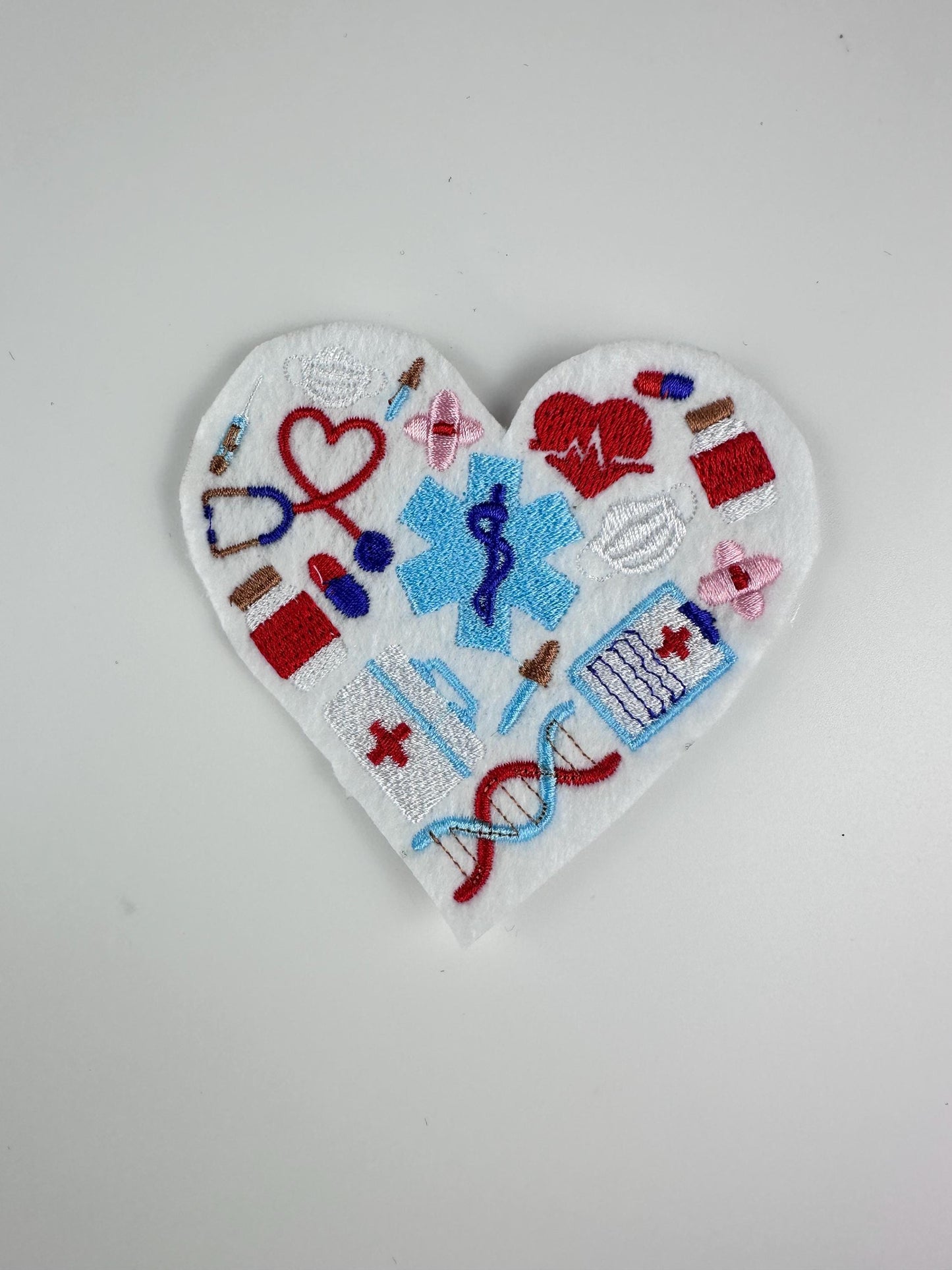 Nurse Heart Embroidery Patch. Tools a nurse would use. Sew on with Iron on adhesive for placement. RN patch, nurse patch, hospital 8.98