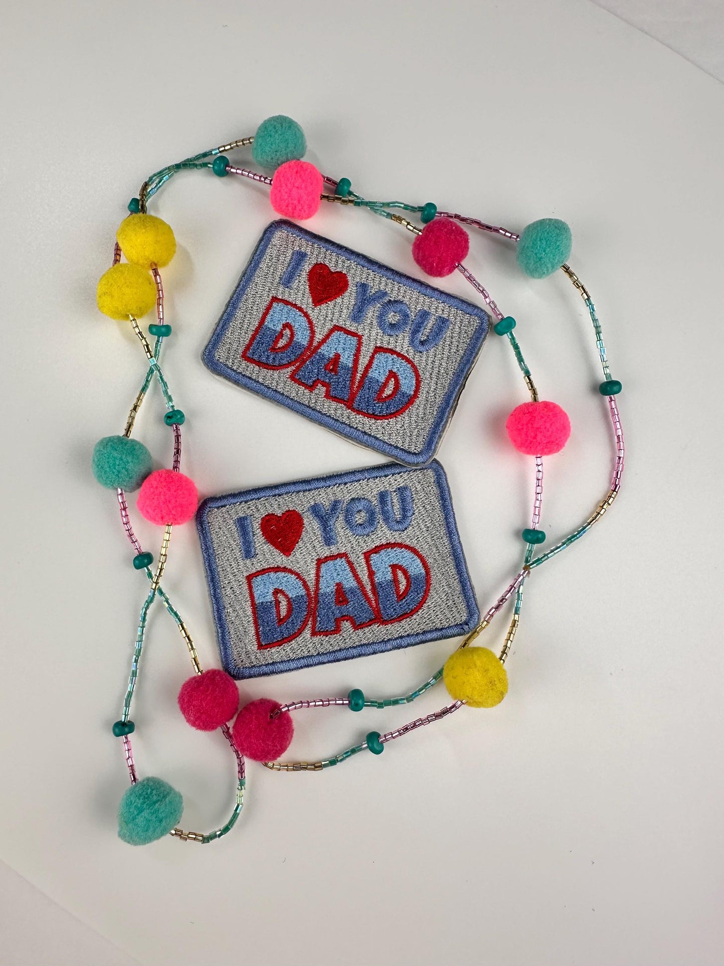 I Love You Dad Embroidery Patch. Iron on adhesive for placement. Dad, Father, Daddy 5.00