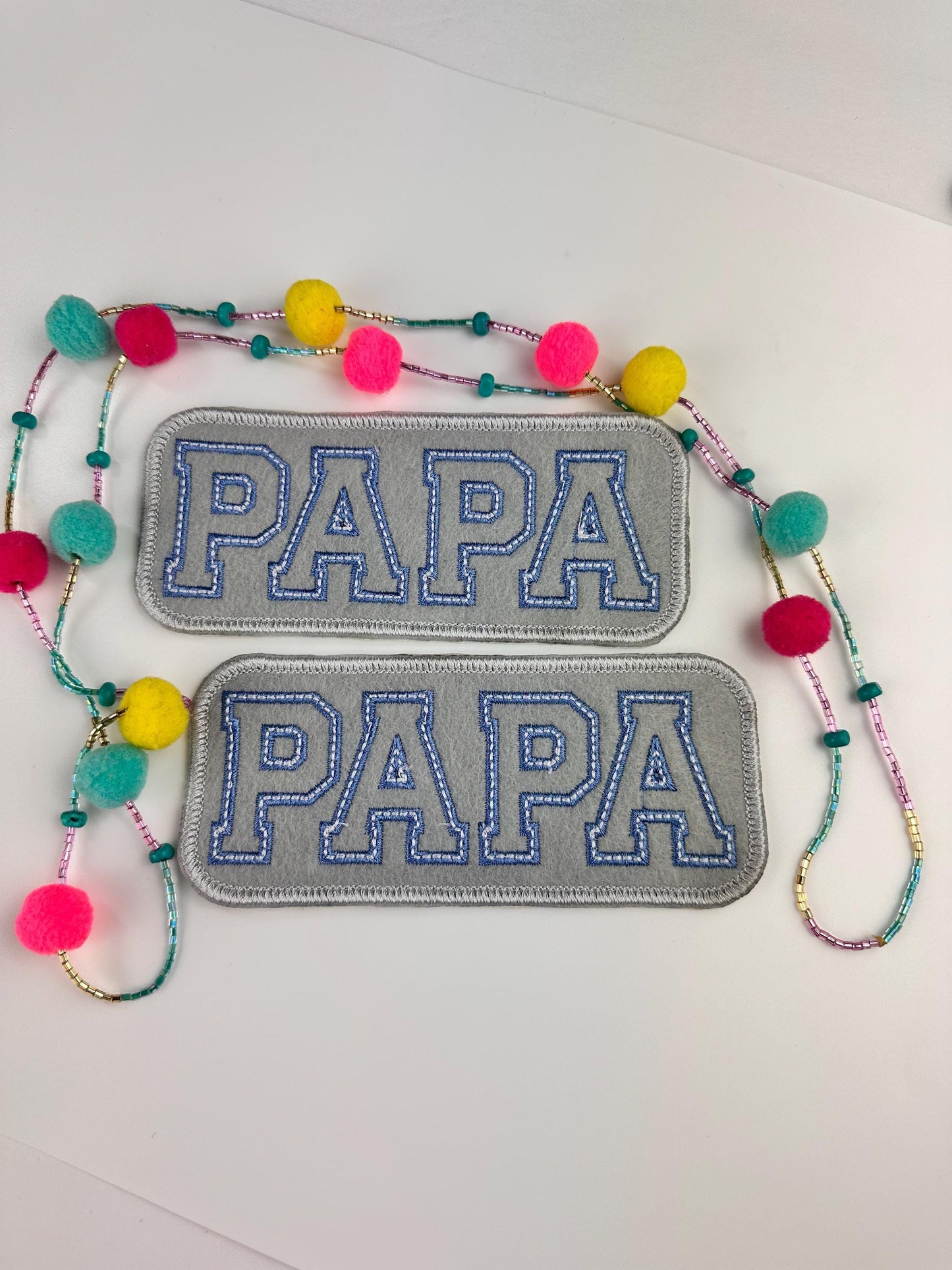 PAPA Embroidery Patch. Iron on adhesive for placement. Dad, Father, Daddy Pop Pop 5.00