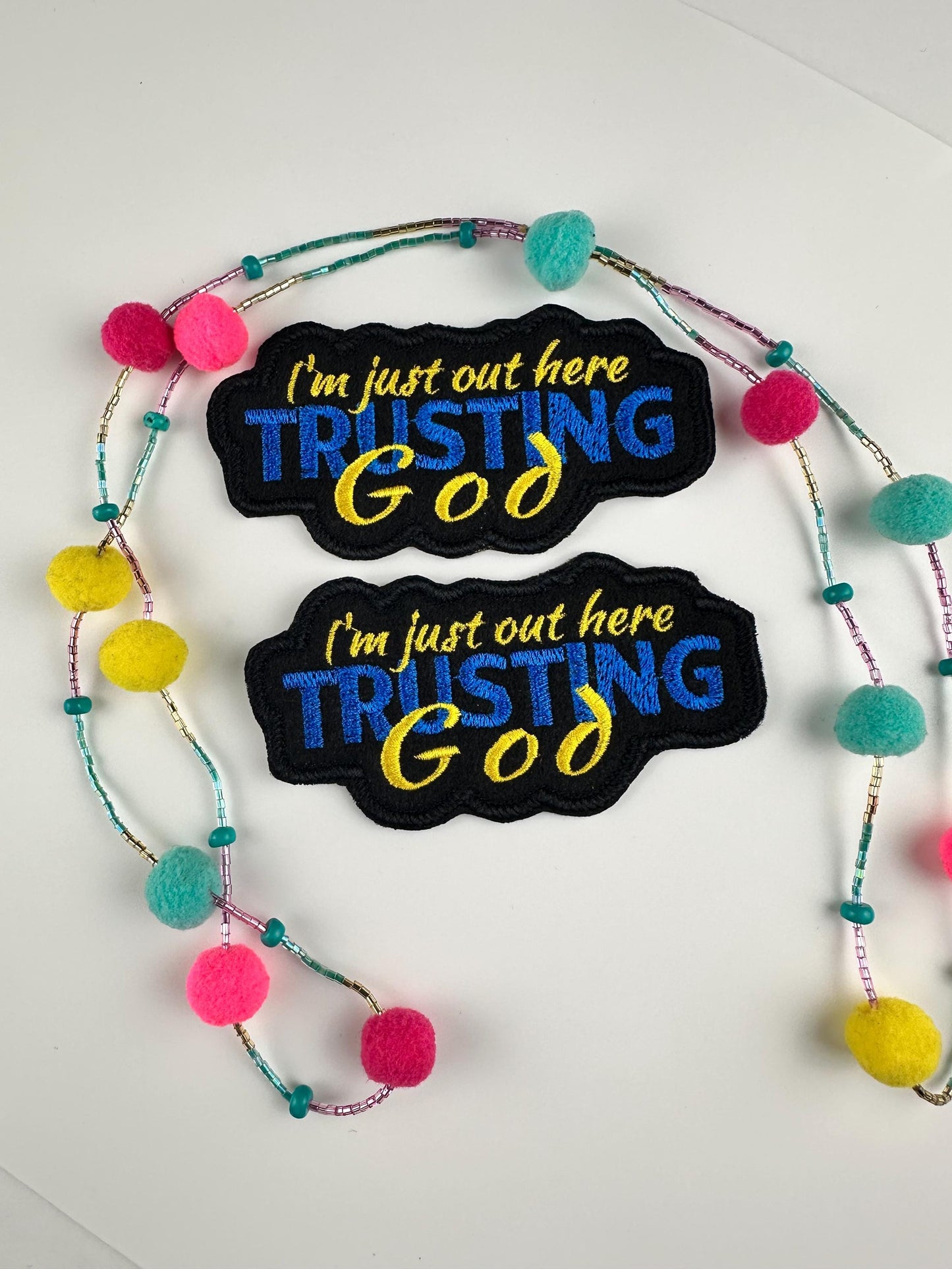 Trusting In God Sew On Embroidery Patch. 3D embroidery, Christian Embroidery. Great on Bible Covers or tote bags items. 6.33