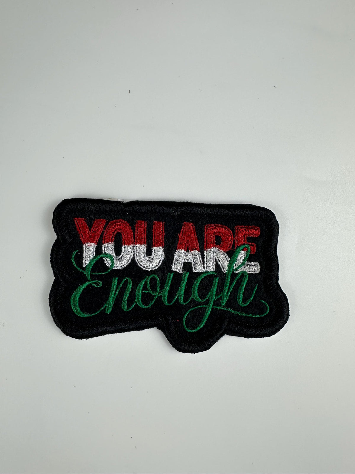 You Are ENOUGH Embroidery Patch, Inspirational Self Love Patch with Satin Border, Positive Sew On Patch with Iron-On Adhesive for Placement