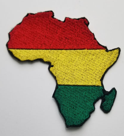 Africa Sew On Patch: Embroidered Applique (3 5/8" X 3 7/8")