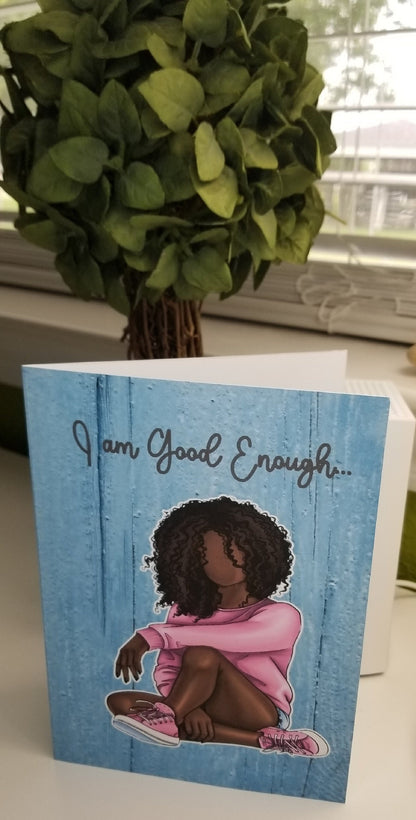 Black Girl Greeting Card, African American Greeting Card, Black Girl Birthday, Afro Greeting Cards Handmade Cards 6.00
