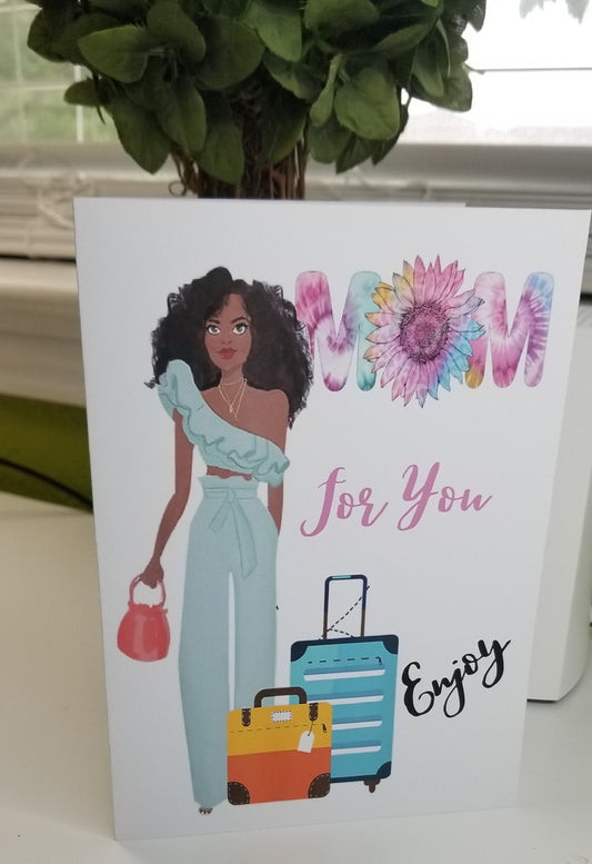 Black Girl Greeting Card, African American Greeting Card, Black Girl Birthday, Just for You,  Afro Greeting Cards Handmade Cards 7.50