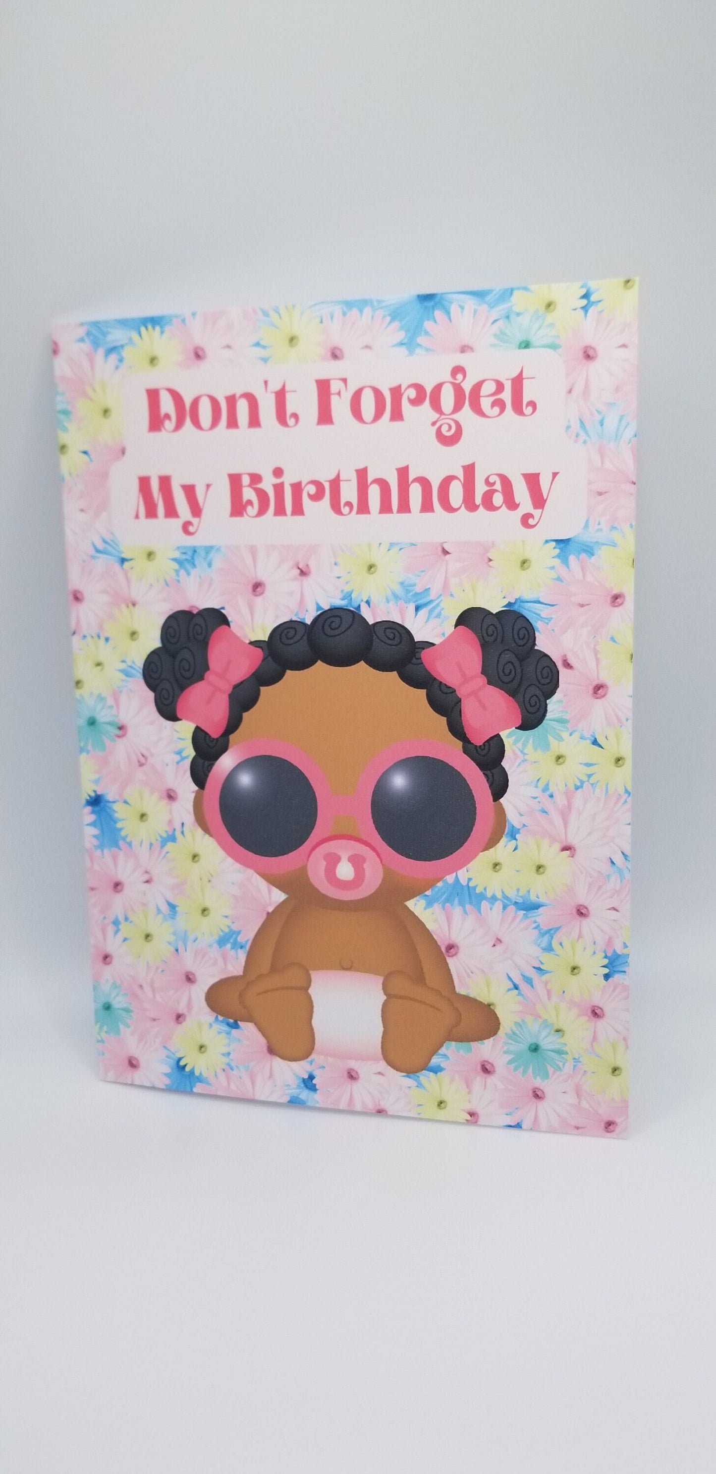 Black Baby Invitation, Birthday Card for Black Kids Party, African American Greeting Cards, Invitation for Birthday, 5X7 Greeting Card 7.50