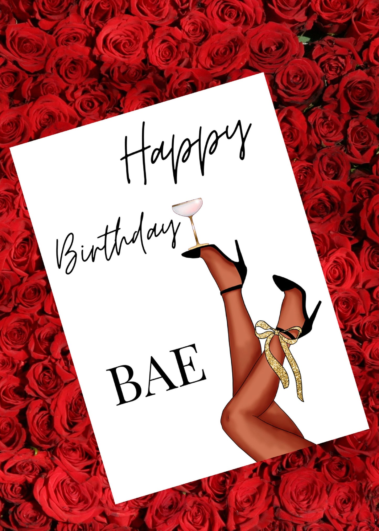 Black Love, Happy Birthday Card, Black Romance Birthday Greeting Card.  5.00