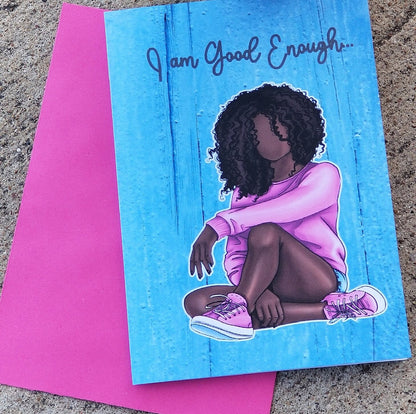 Black Girl Greeting Card, African American Greeting Card, Black Girl Birthday, Afro Greeting Cards Handmade Cards 5.00