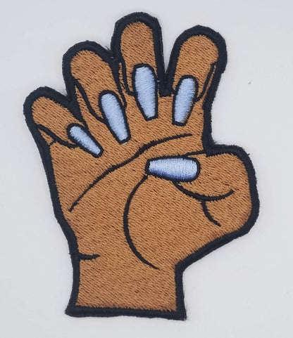 Black Woman Fingernails and Hand Embroidery Patch, Afro Women Iron on Handmade Embroidery Patch, Black Woman Patch, Gift 8.50
