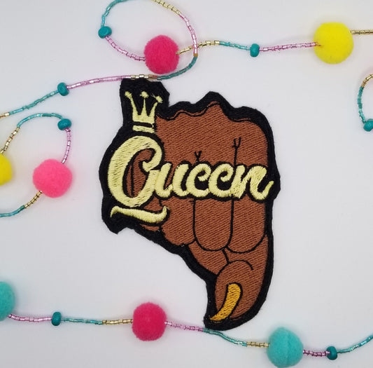 Queen Fist Sew On Embroidery Patch for Jeans Jacket Designs, Fist Patch, Embroidered Patch, Black Queen Patch 6.00
