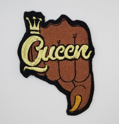 Queen Fist Sew On Embroidery Patch for Jeans Jacket Designs, Fist Patch, Embroidered Patch, Black Queen Patch 6.00