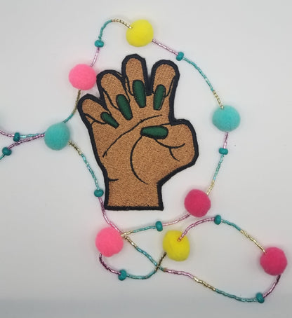 Black Woman Fingernails and Hand Embroidery Patch, Afro Women Iron on Handmade Embroidery Patch, Black Woman Patch, Gift 8.50