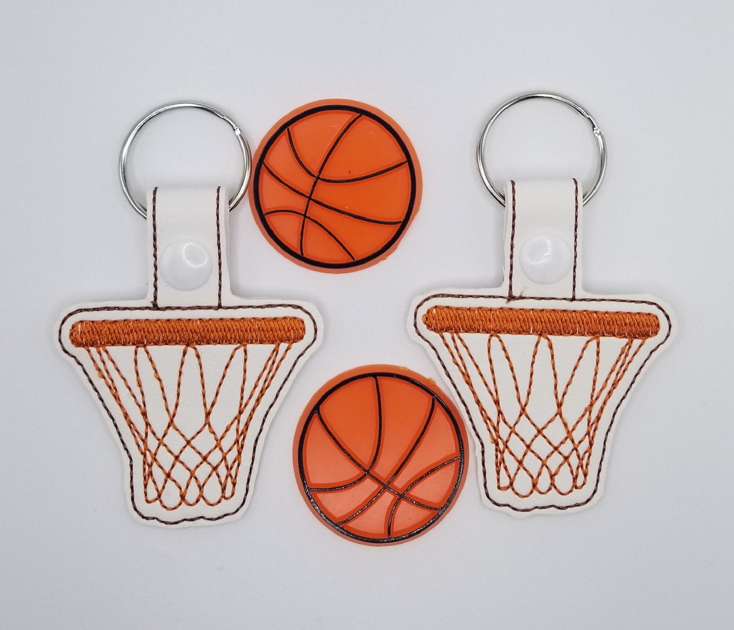 Basketball Snap Tab Key Fob: Handmade Key Chain Holder