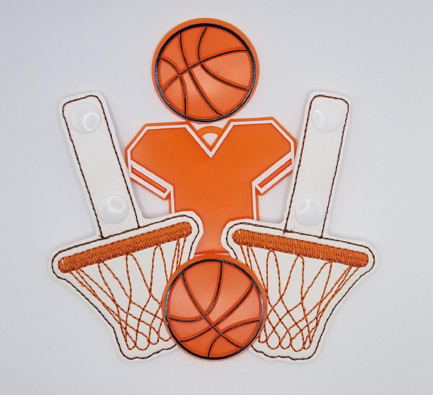 Basketball Snap Tab Key Fob: Handmade Key Chain Holder
