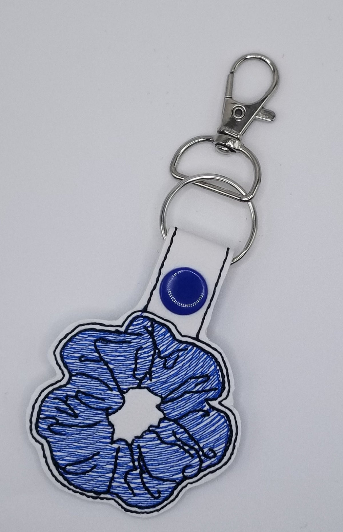 Scrunchie Key Fob Embroidered in Pink, purple lavender, and other Colors. Ready for your Keys. 5.00