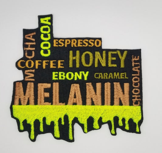Melanin Medium Honey Ebony Caramel Coffee Sew On Embroidery Patch with Iron on backing or placement, Jeans Jacket Designs, *9.50*