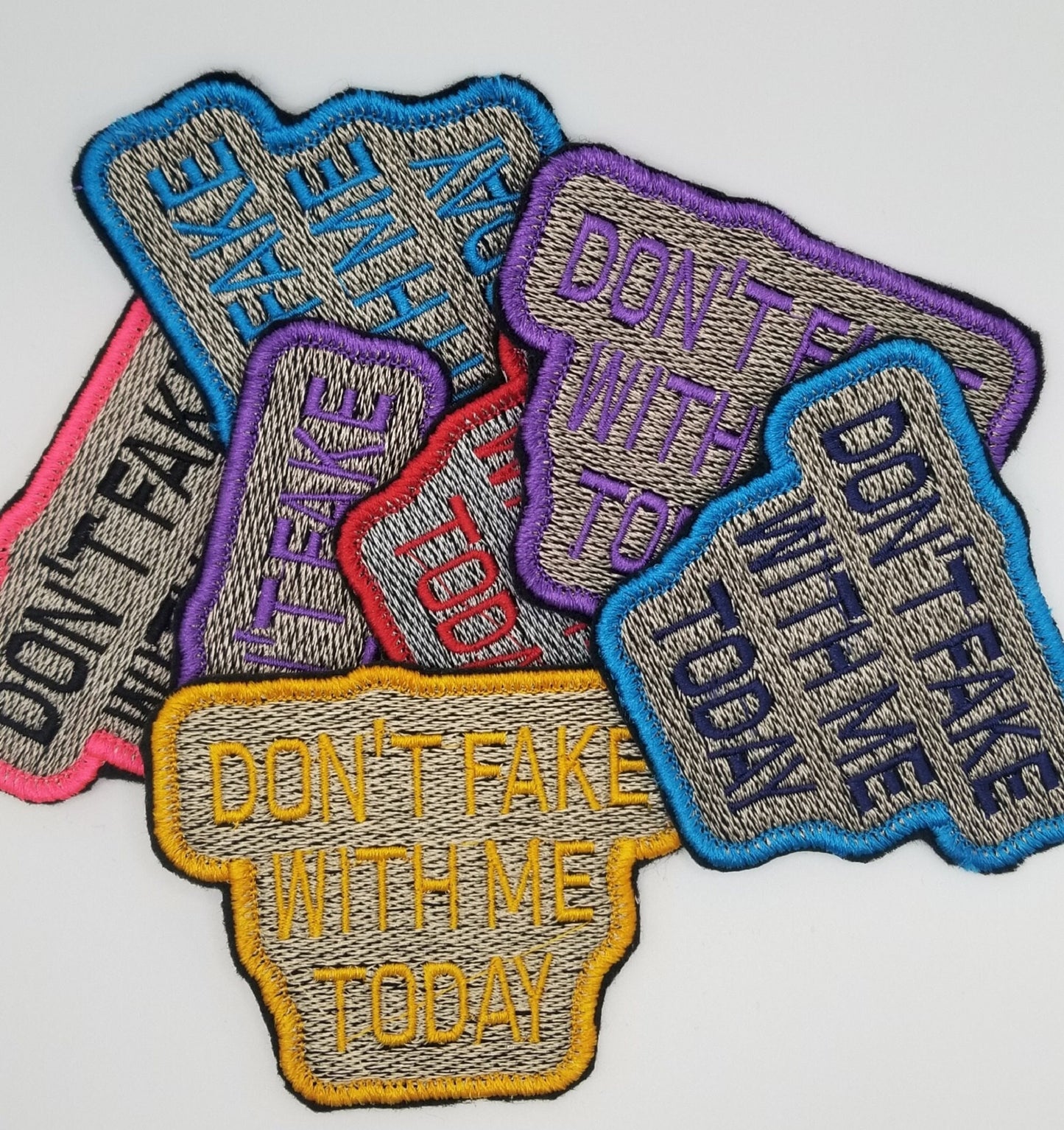 Don’t Fake With Me Embroidery Patch | Original Design | Sew-On Patch with Iron-On Backing for Placement | Colorful Attitude Patch