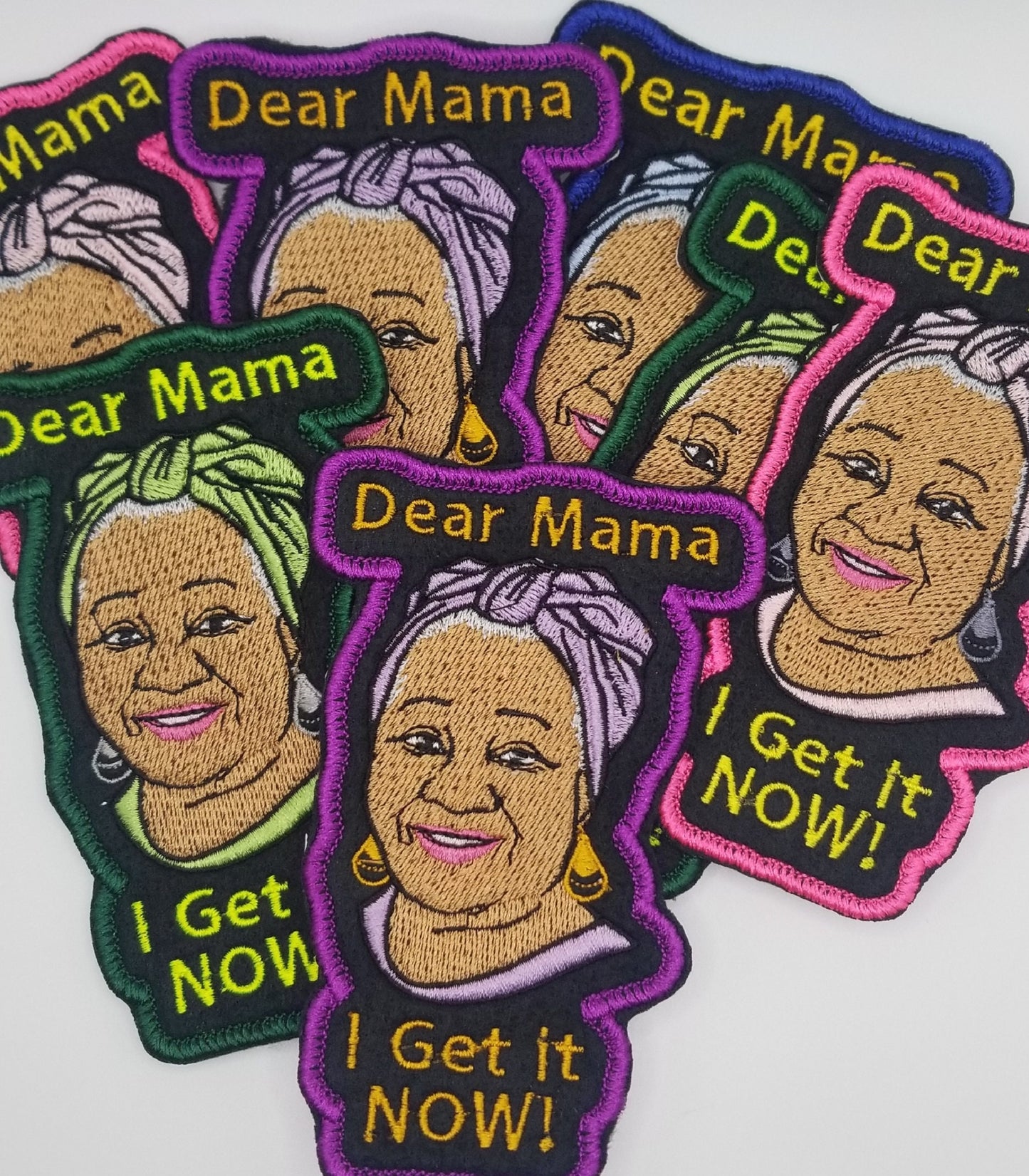 Dear Mama I Get It NOW! Embroidery Patch, Black Woman Iron-On Patch for Moms and Grandmothers, Mother’s Day Gift Patch,