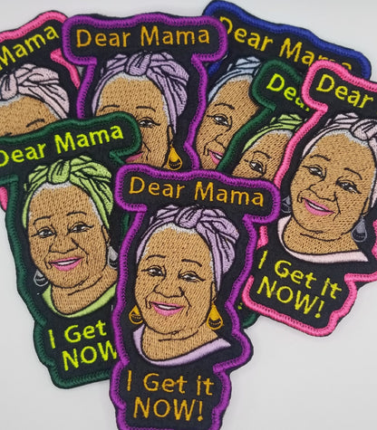 Dear Mama I Get It NOW! Embroidery Patch, Black Woman Iron-On Patch for Moms and Grandmothers, Mother’s Day Gift Patch,